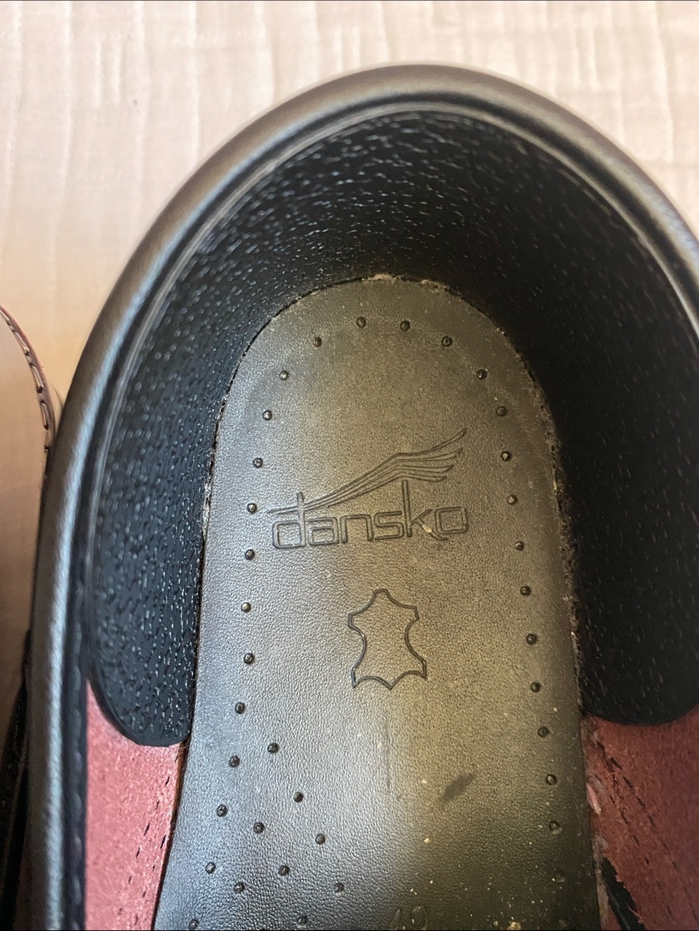 DANSKO Leather Clogs in Burgundy - Picture 5 of 7
